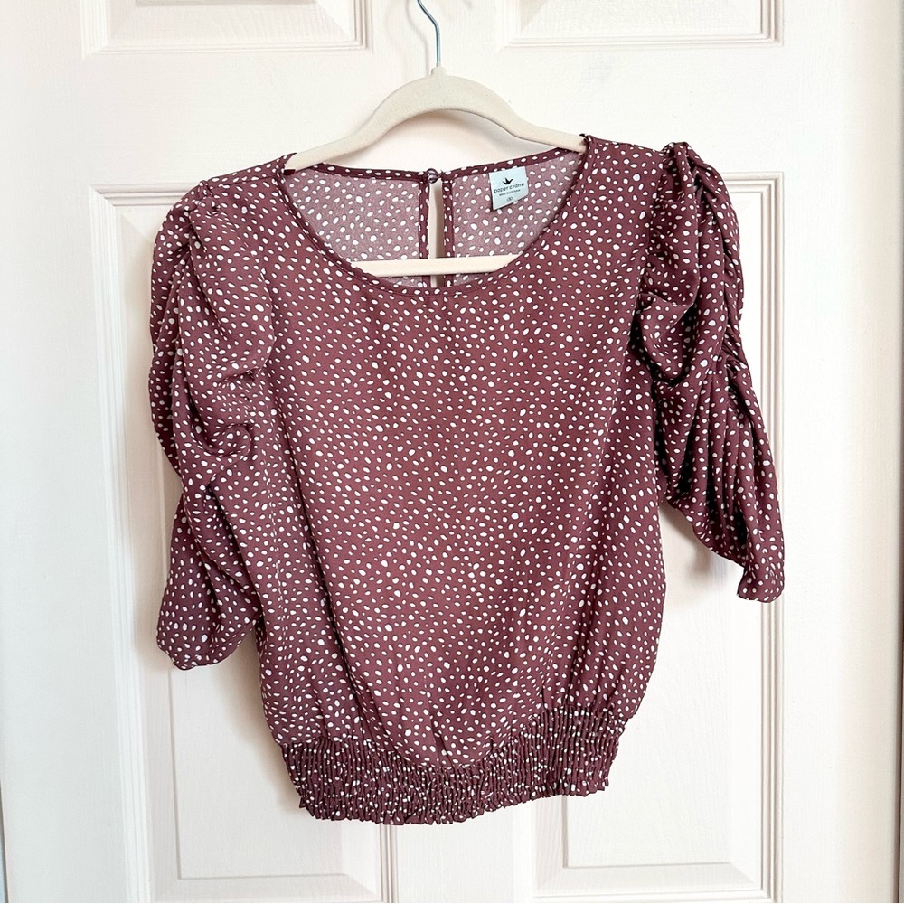 Pink polka dot paper crane top
